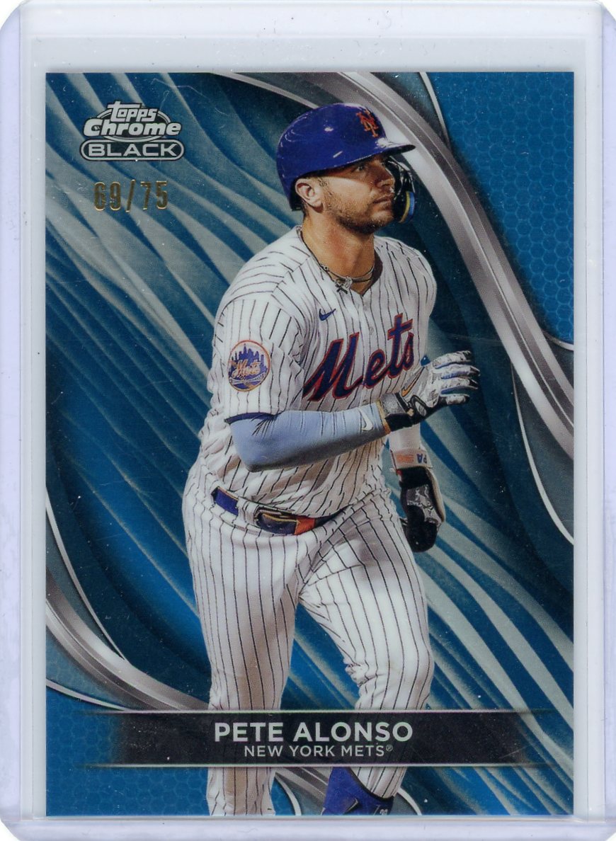 Pete Alonso 2024 Topps Chrome Black Blue Refractor #'d 69/75