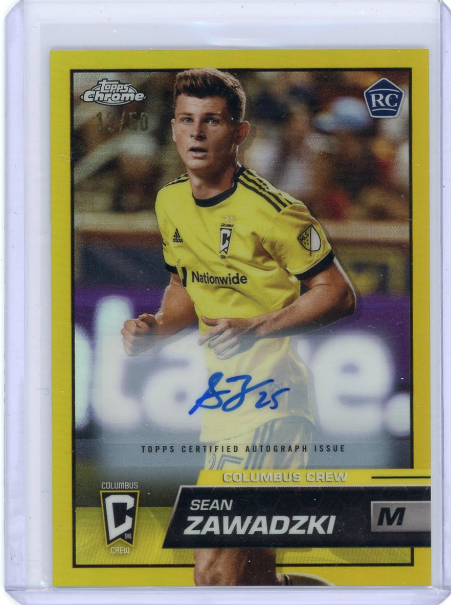 Sean Zawadzki 2023 Topps Chrome MLS gold refractor autograph rookie card #'d 12/50
