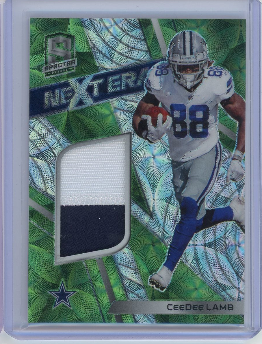 CeeDee Lamb 2020 Panini Spectra Next Era Relic Neon Green Prizm #'d 23/35