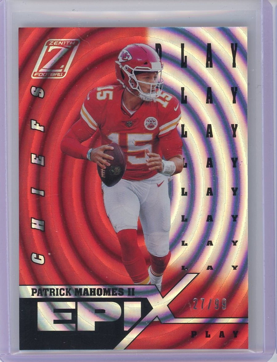 Patrick Mahomes II 2021 Panini Zenith Epix Play Red #'d 27/99