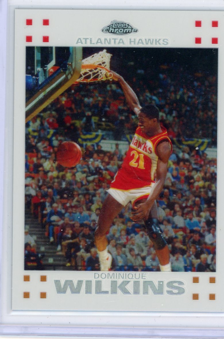 Dominique Wilkins 2007-08 Topps Chrome White Refractor #'d 76/99