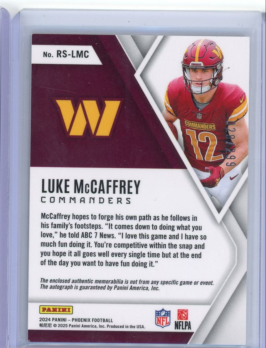 Luke McCaffrey 2024 Panini Phoenix Rookie Silhouettes RPA #'d 028/299