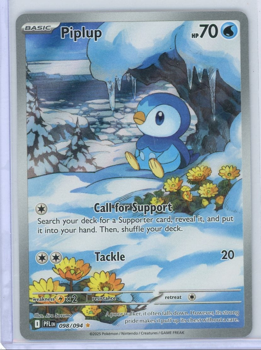 Piplup Pokémon Phantasmal Flames Illustration Rare #098/094