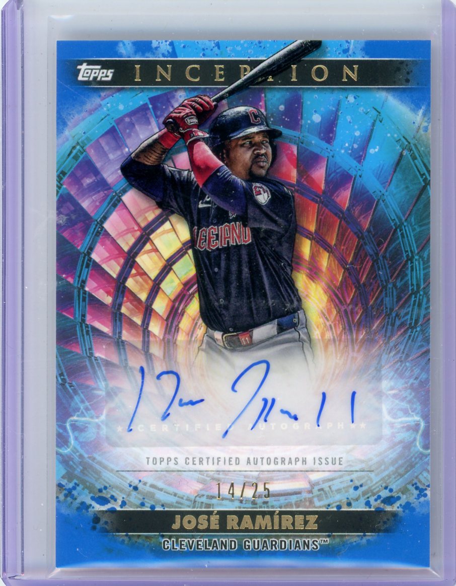 Jose Ramirez Rookie Card Jose Ramirez 2024 Topps Inception Charged Particles Blue Auto #'d 14/2 ...