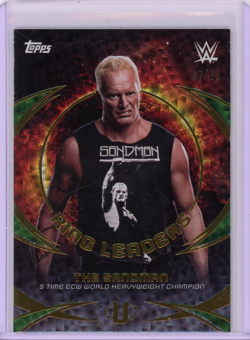 The Sandman 2025 Topps Universe WWE Ring Leaders Green Electric #'d 97/99