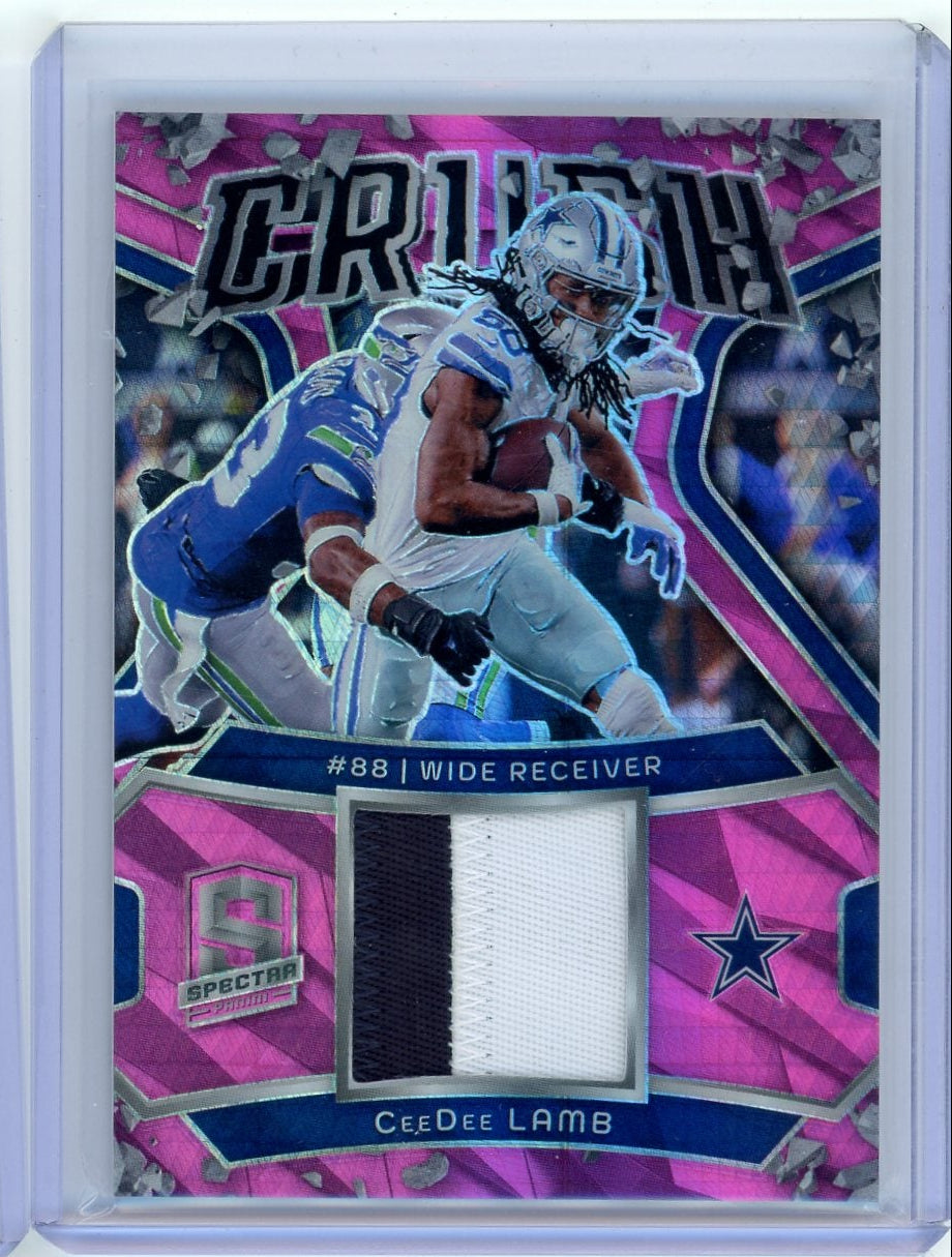 CeeDee Lamb 2024 Panini Spectra Crush Pink Neon #'d 14/15