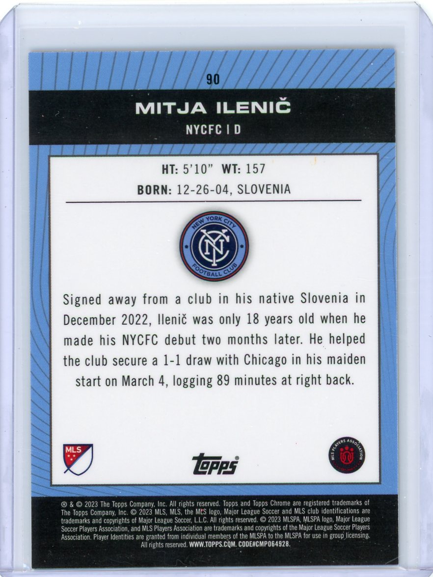 Mitja Ilenic 2023 Topps Chrome MLS Pitch Prodigies black refractor rookie card #'d 09/10