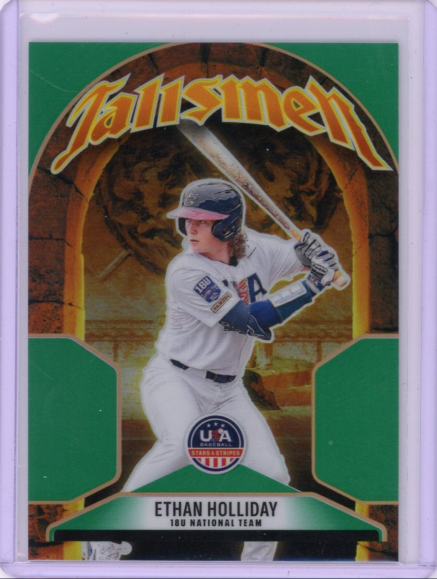 Ethan Holliday 2026 Panini USA Stars & Stripes Talismen Green Prizm