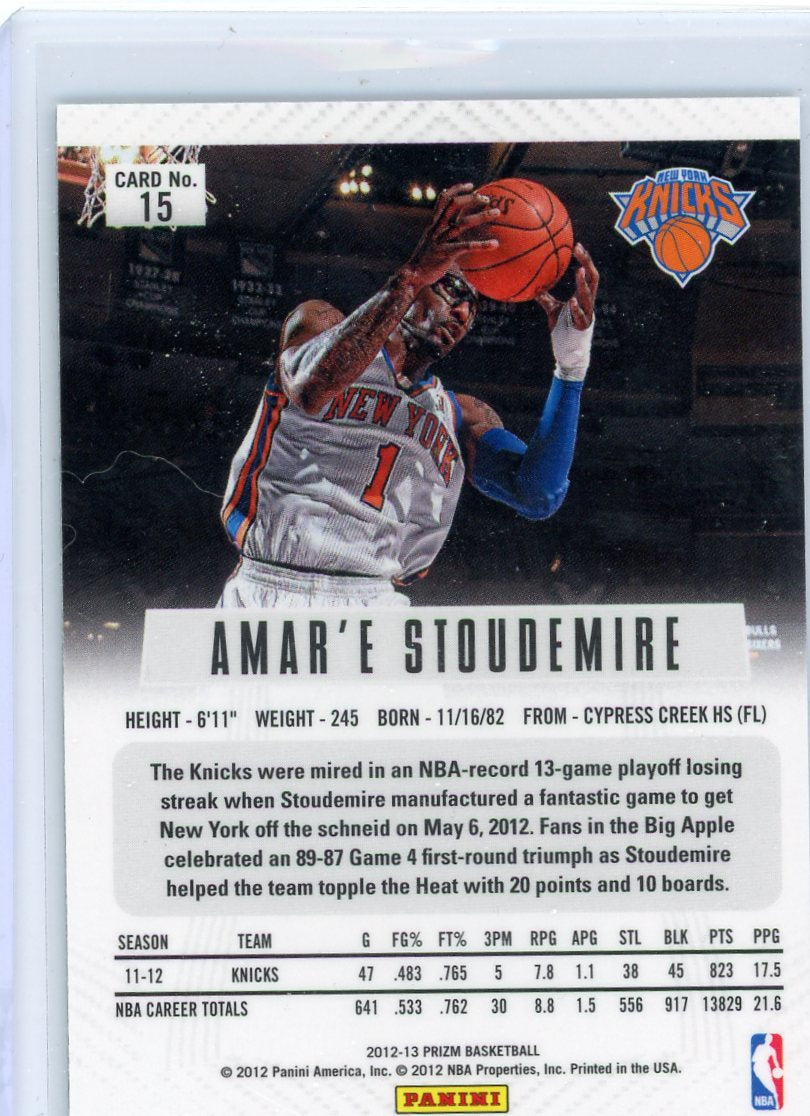 Amar'e Stoudemire 2012-13 Panini Prizm Silver