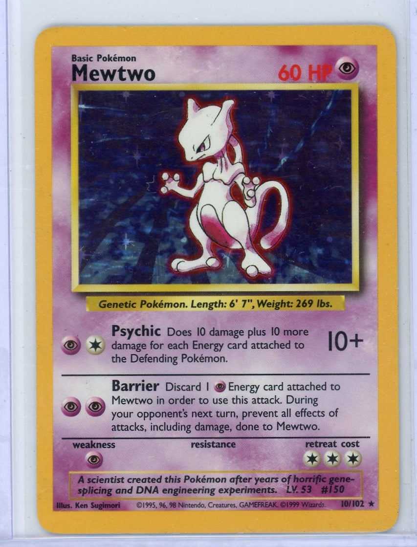 Mewtwo Pokémon Base Set Holo #10/102