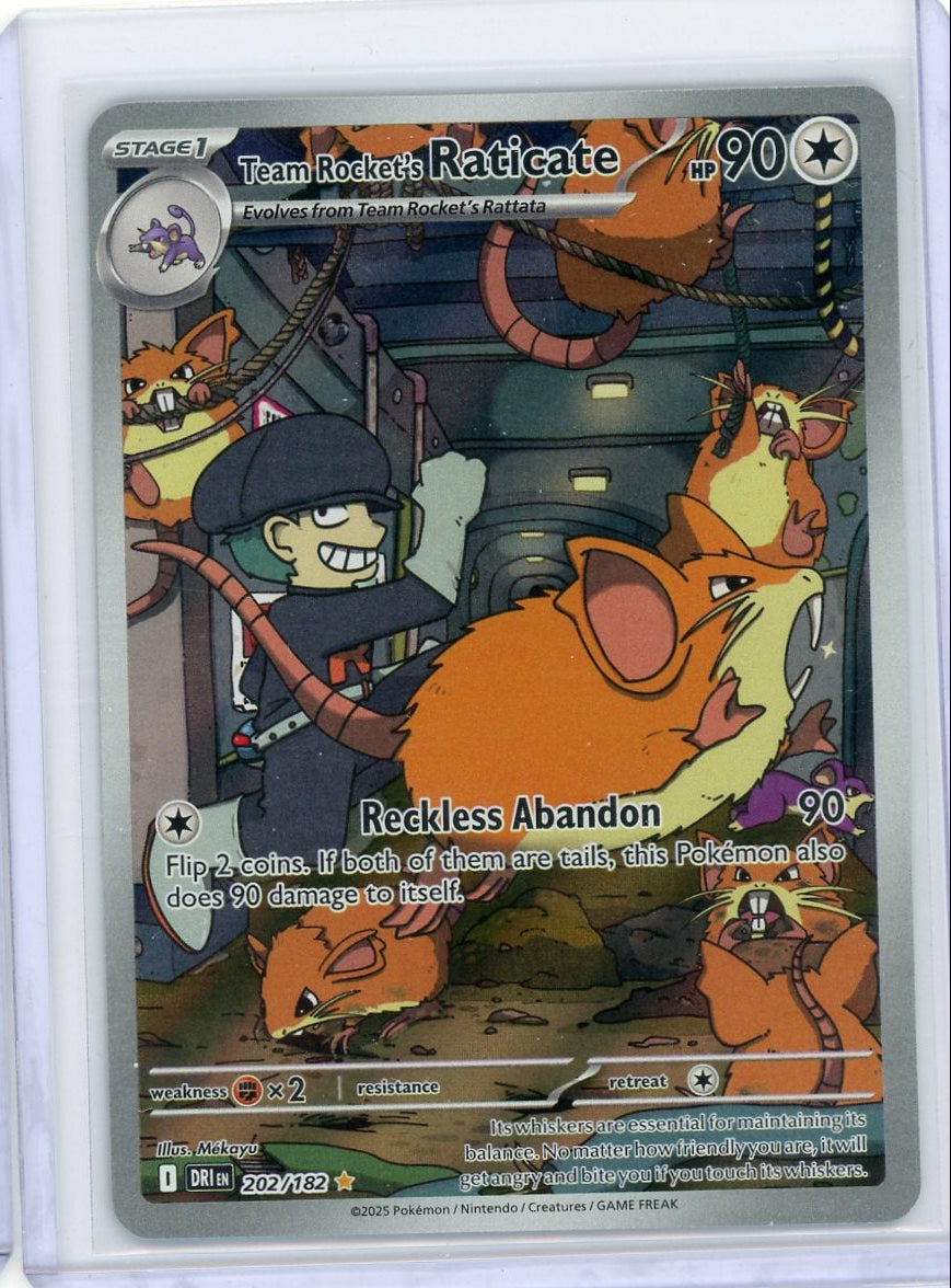 Team Rocket's Raticate Pokemon Destined Rivals Illustration Rare #202/182