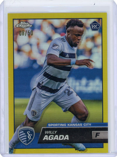 Willy Agada 2023 Topps Chrome MLS gold refractor rookie card #'d 08/50
