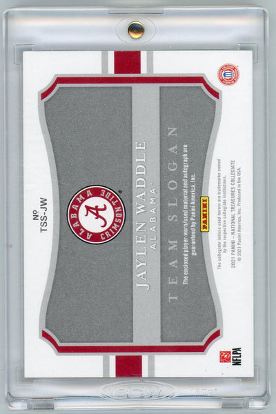 Jaylen Waddle 2021 Panini National Treasures Collegiate Football Team Slogan RPA #'d 17/25