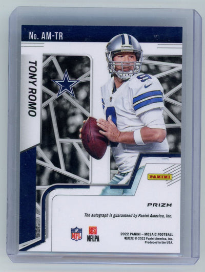 Tony Romo 2022 Panini Mosaic Autographs Silver Prizm Auto