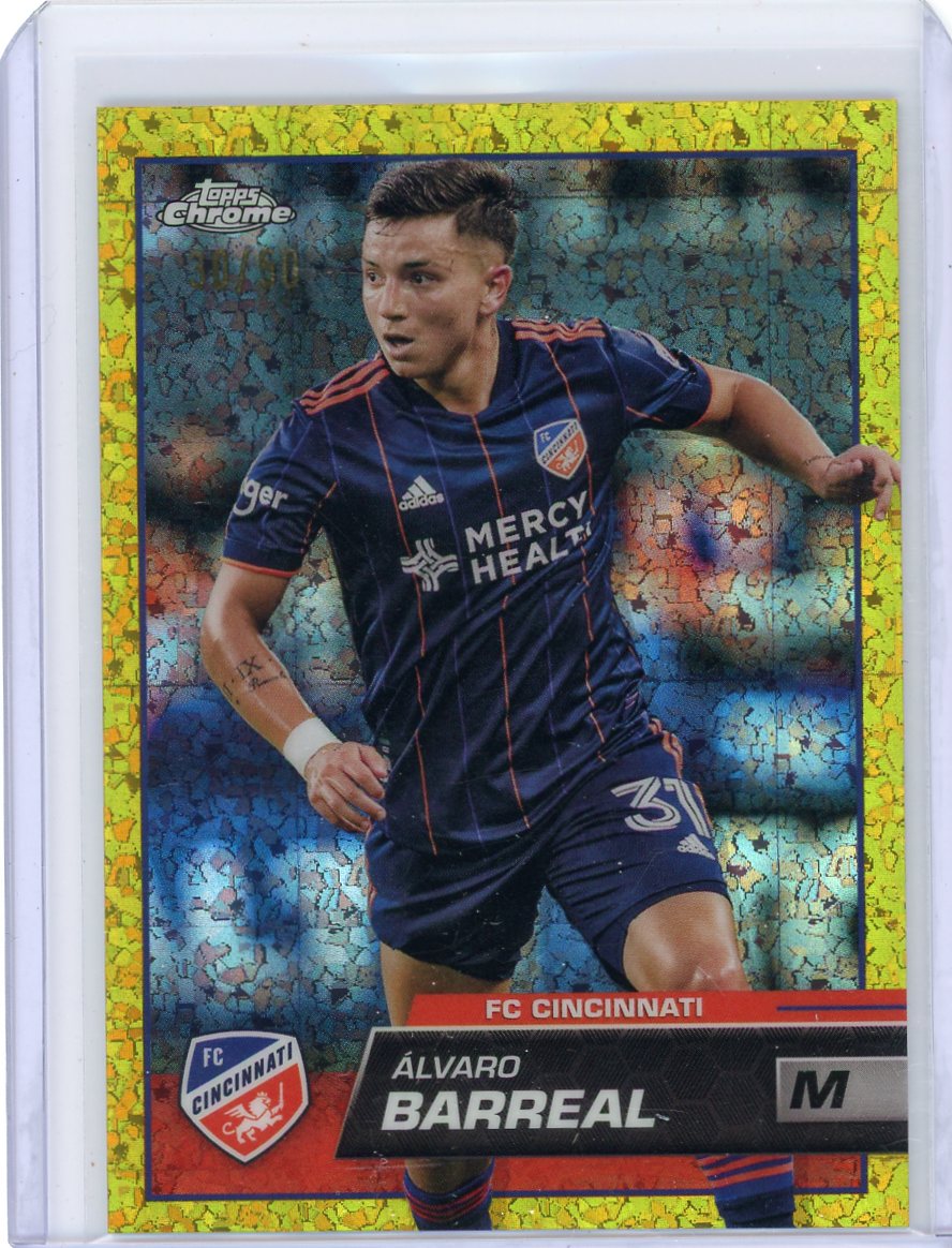Alvaro Barreal 2023 Topps Chrome MLS gold mini diamond refractor #'d 30/50
