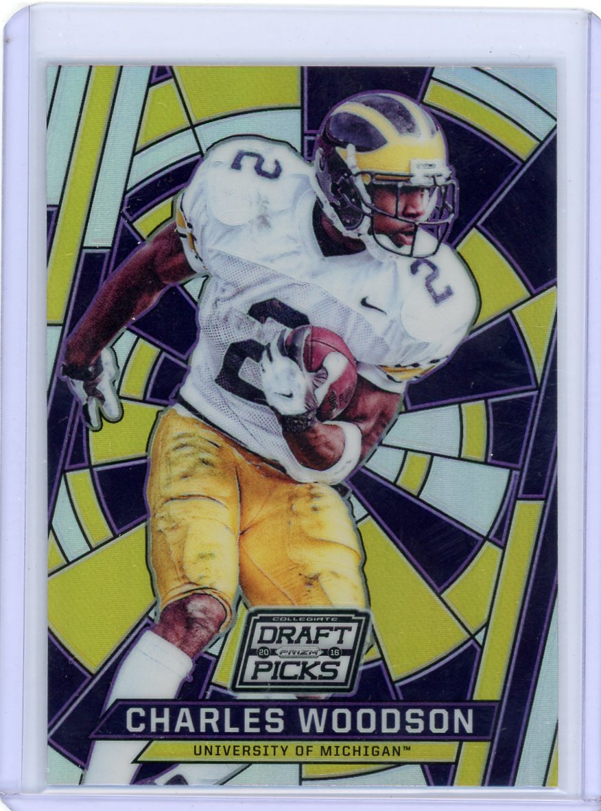 Charles Woodson 2016 Prizm Draft Picks Stained Glass SP