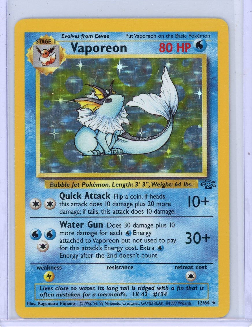 Vaporeon Pokemon Jungle holo #12/64 LP/MP