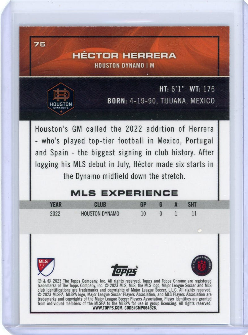 Hector Herrera 2023 Topps Chrome MLS orange refractor 