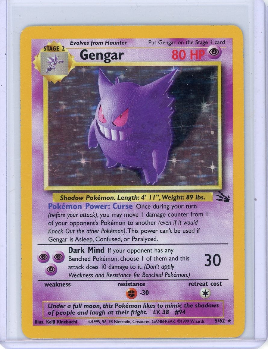 Gengar Pokemon Fossil holo #5/62 LP/MP