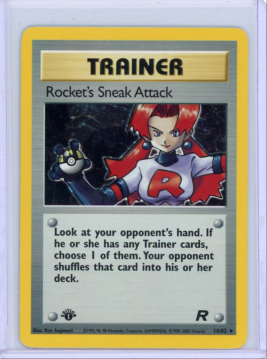 Rocket's Sneak Attack Pokemon Team Rocket 1st Edition holo #16/82 LP