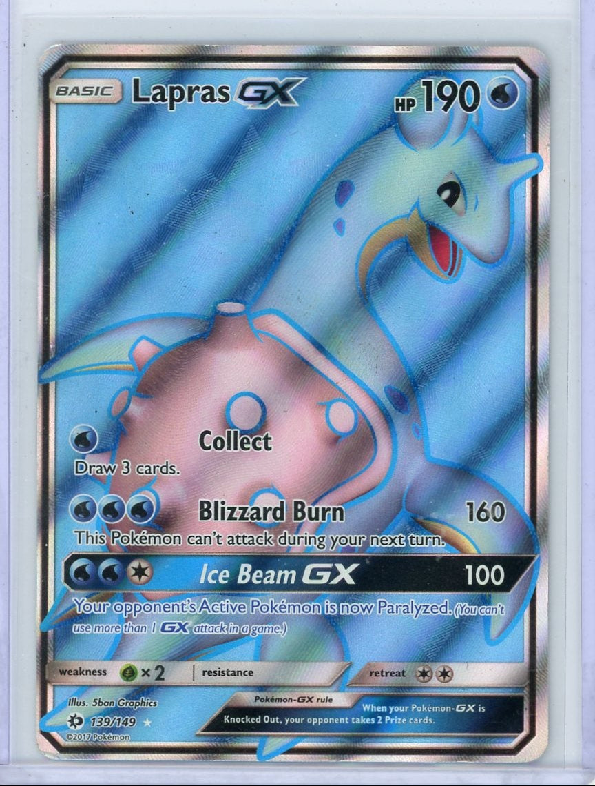 Lapras GX 2017 Pokemon Sun & Moon Base Set #139/149 HP/DMG