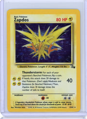 Zapdos Pokemon Fossil holo #15/62 LP/MP