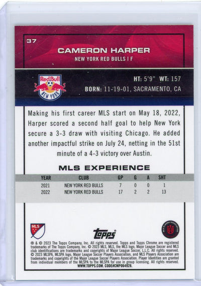 Cameron Harper 2023 Topps Chrome MLS gold refractor #'d 23/50