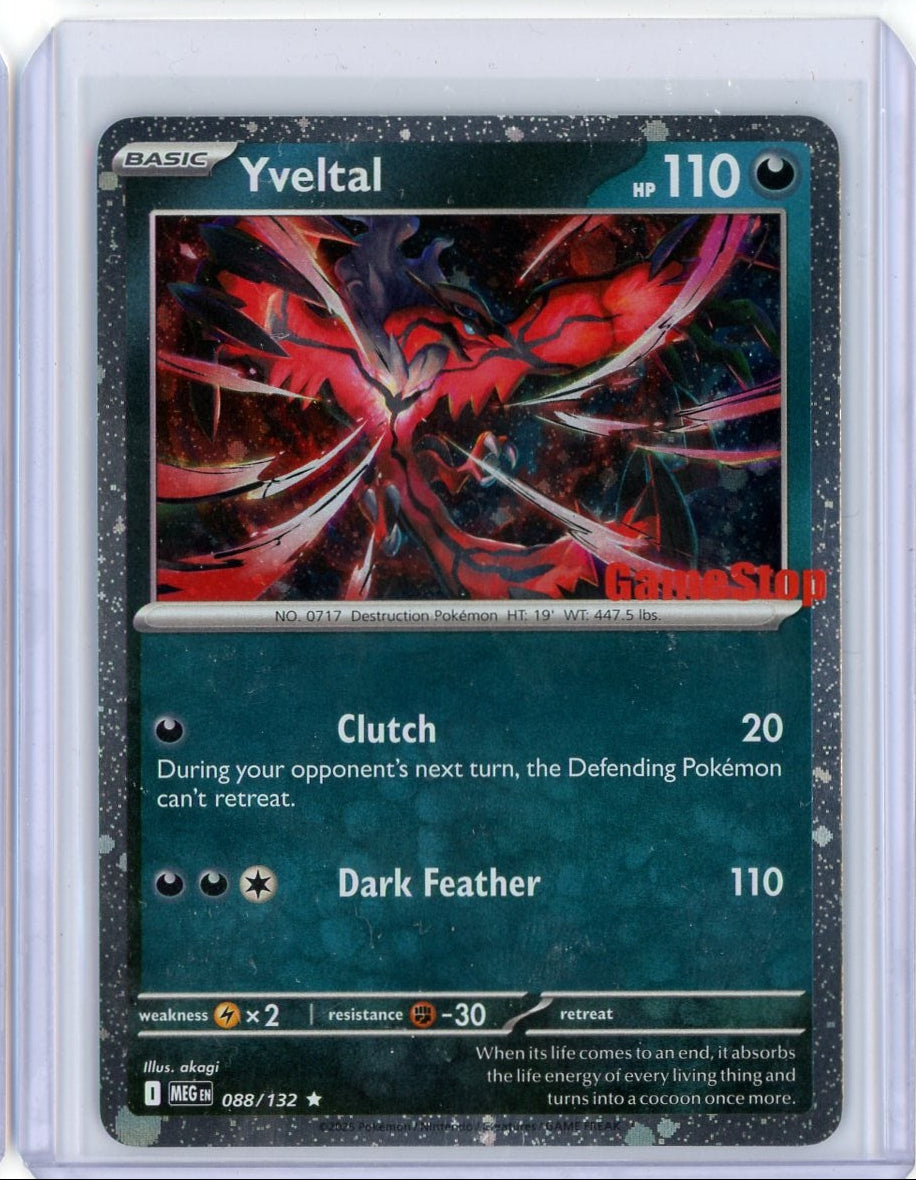 Yveltal 2025 Pokemon Mega Evolution Game Stop Promo #088/132