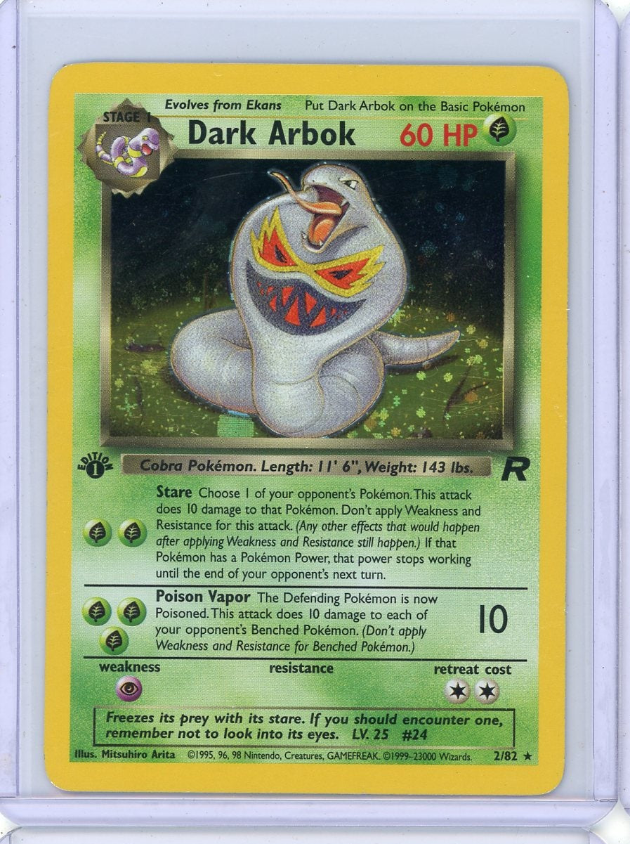 Dark Arbok Pokemon Team Rocket 1st Edition holo #2/82 LP