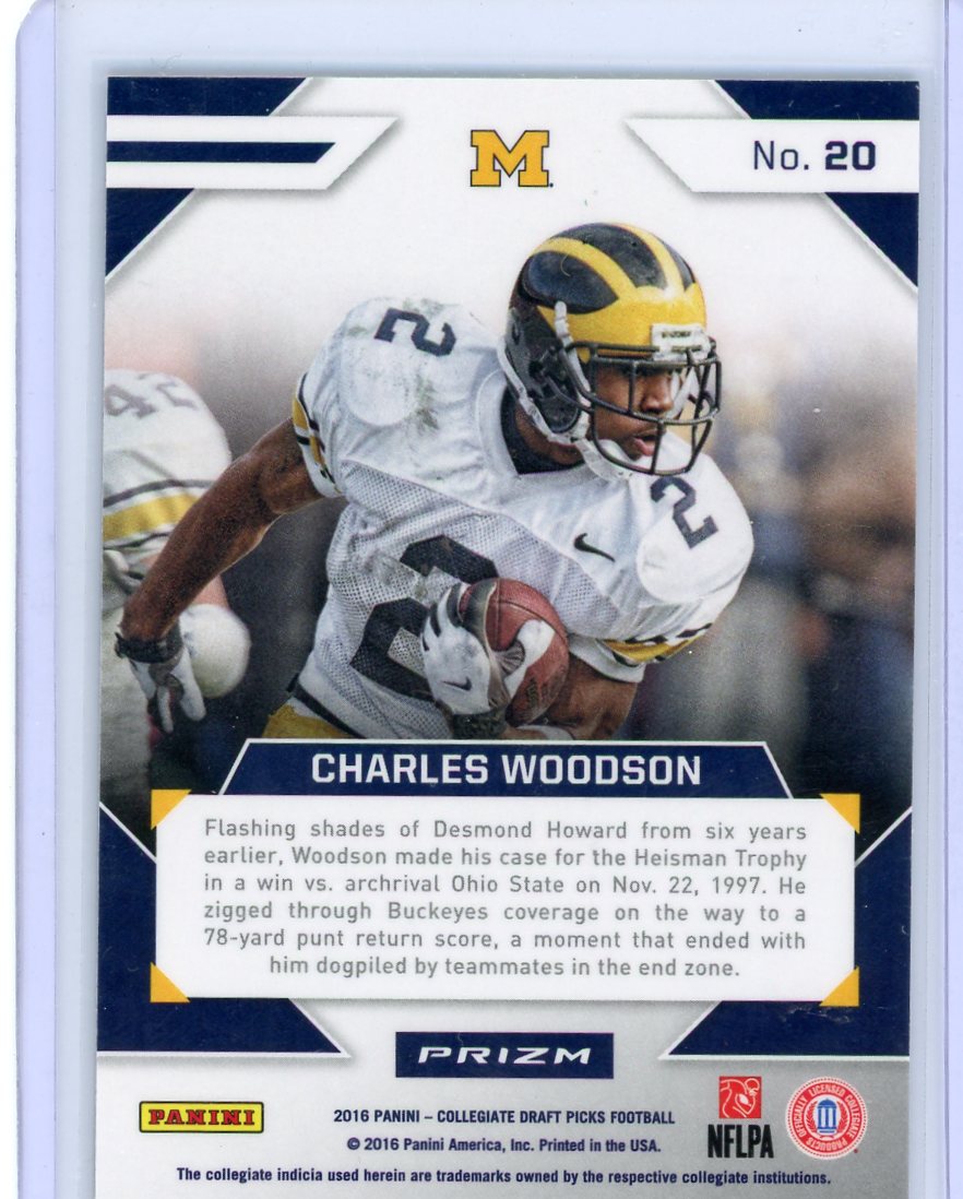 Charles Woodson 2016 Prizm Draft Picks Stained Glass SP