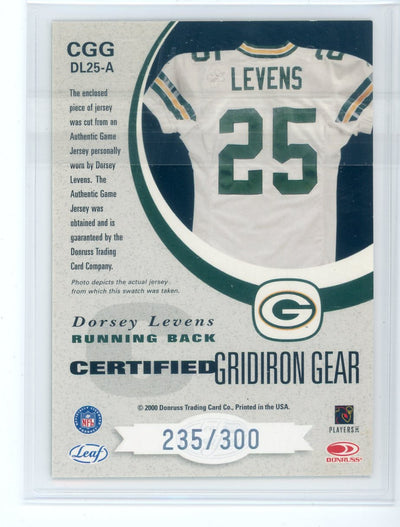 Dorsey Levens 2000 Donruss Certified Gridiron Gear #'d 235/300