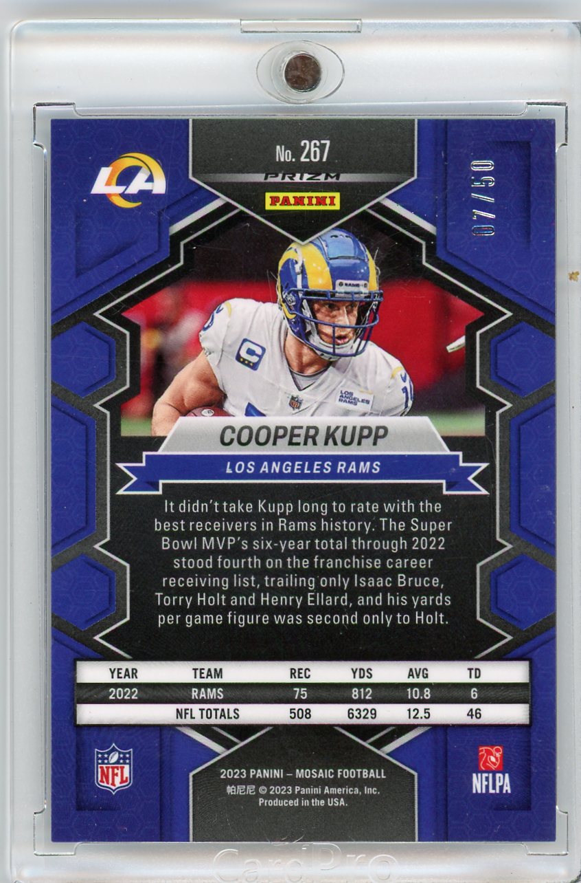 Cooper Kupp 2023 Panini Mosaic National Pride purple disco #'d 07/50