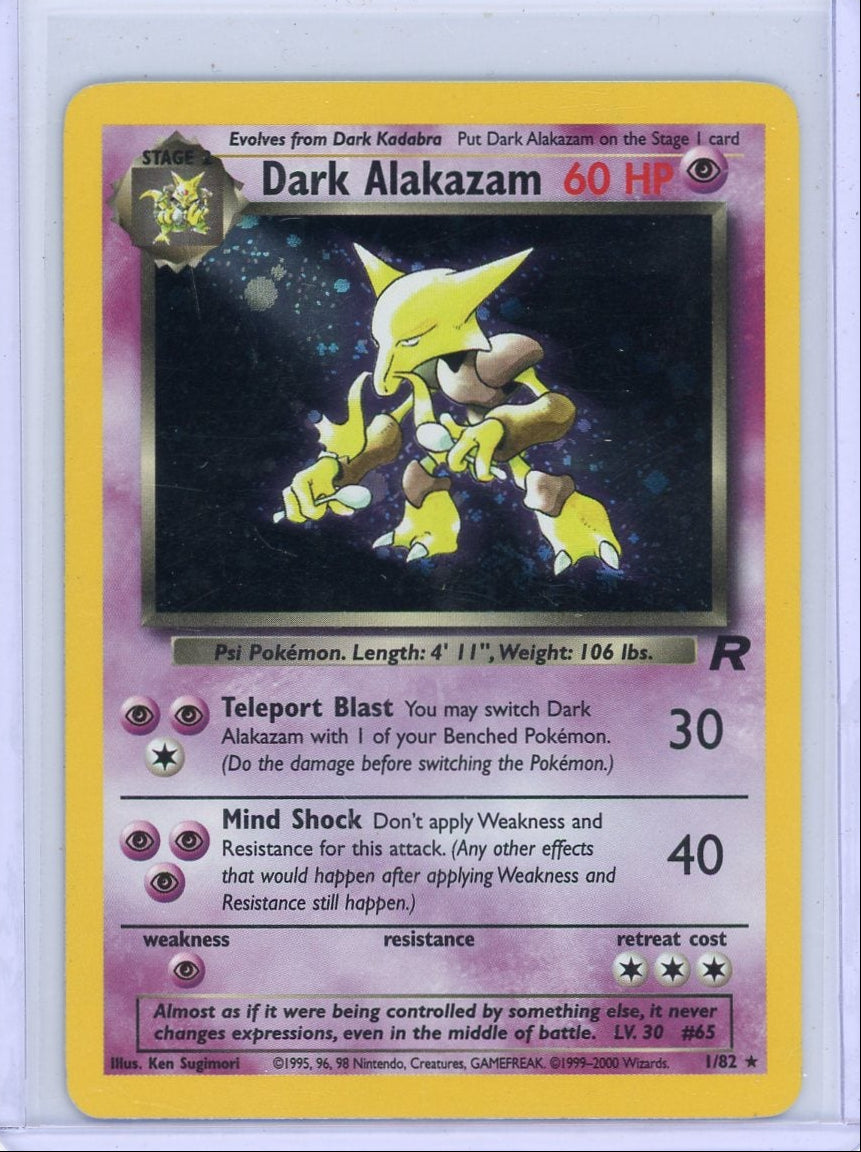 Dark Alakazam Pokemon Team Rocket holo #1/82 LP/MP
