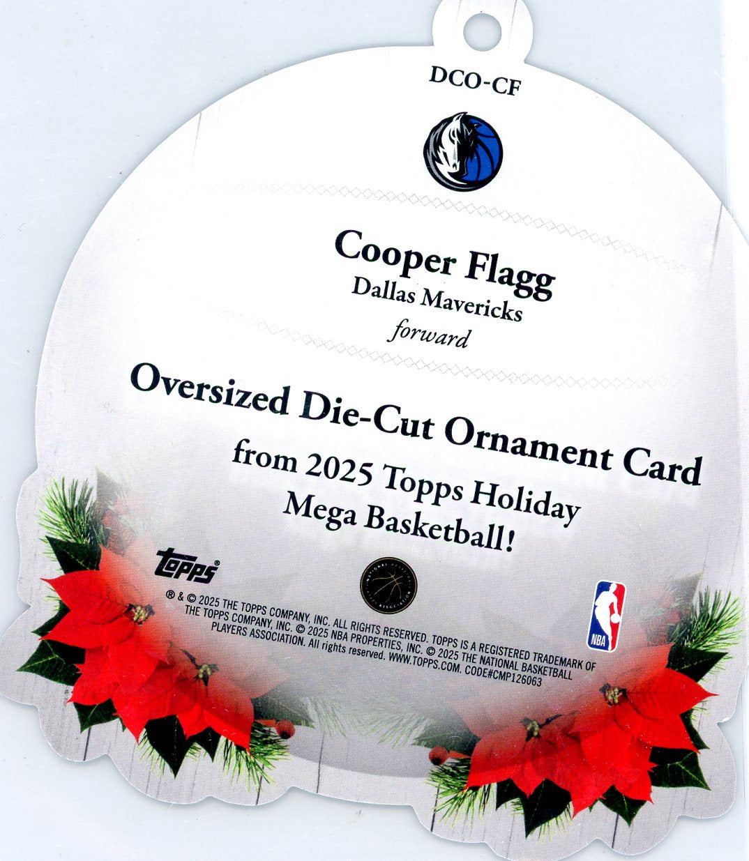 Cooper Flagg 2025-26 Topps Holiday Ornament rookie card box topper