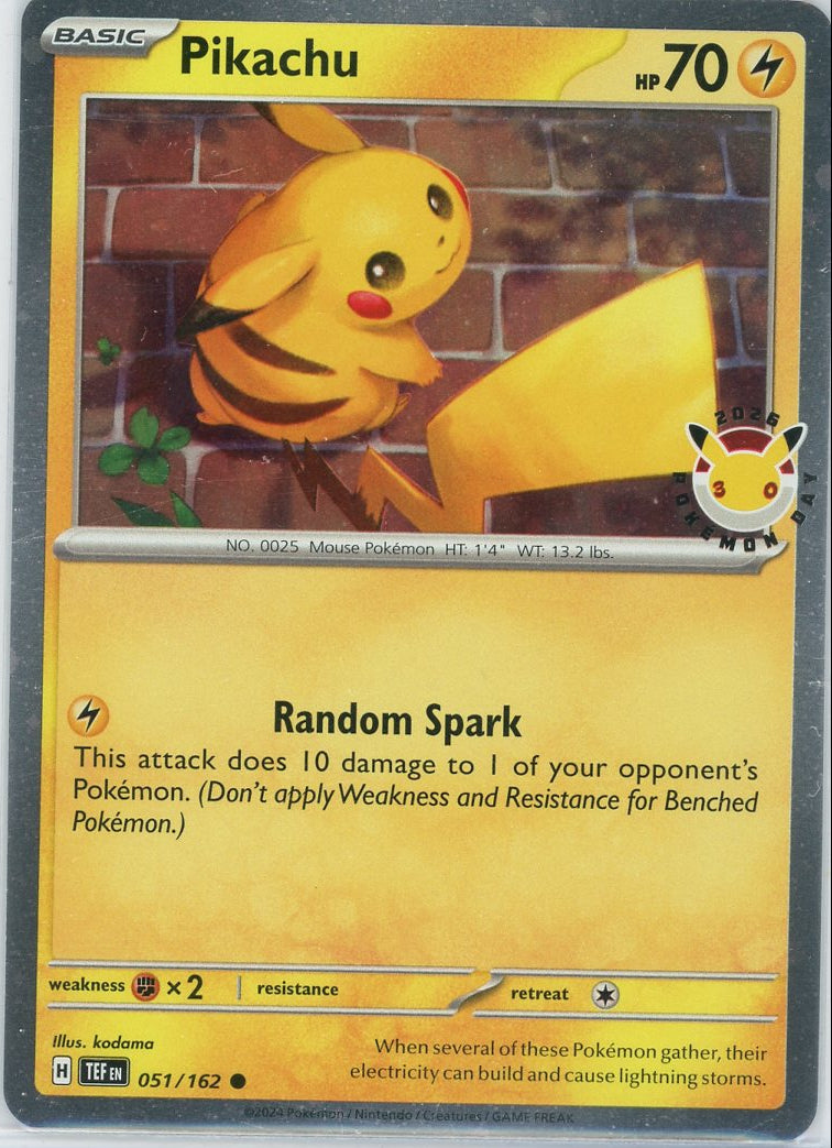 Pikachu Pokémon Day 2026 Holo #051/162