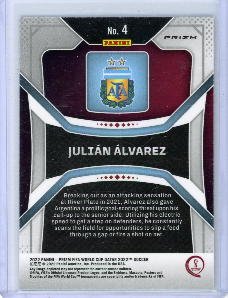 Julian Alvarez 2022 Panini Prizm World Cup green wave prizm rookie card