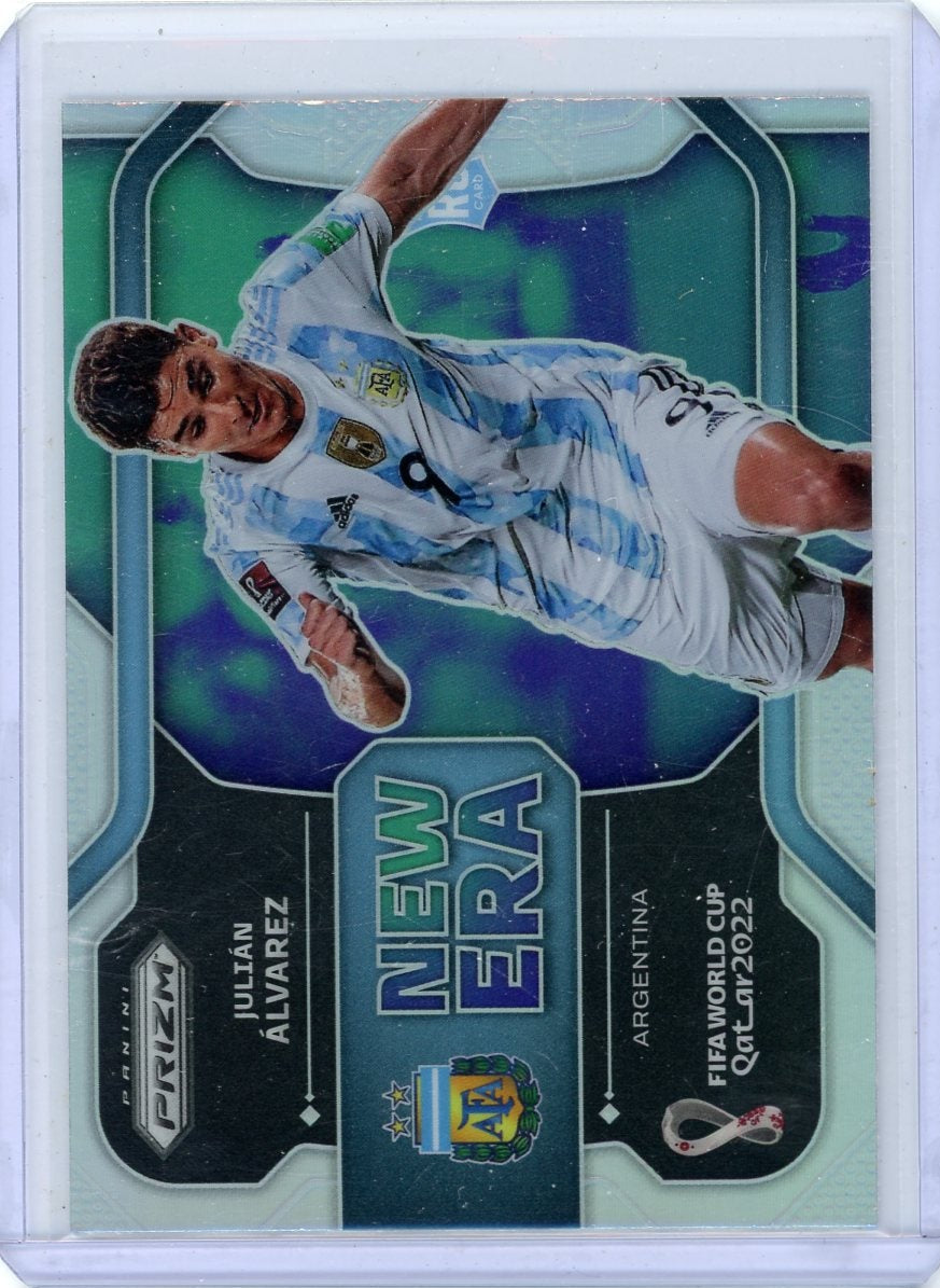 Julian Alvarez 2022 Panini Prizm World Cup New Era silver prizm rookie card