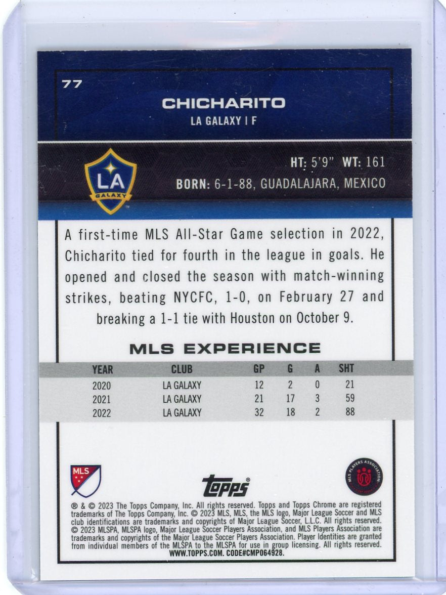 Chicharito 2023 Topps Chrome MLS gold mini diamond refractor #'d 32/50