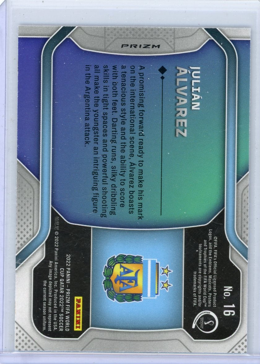 Julian Alvarez 2022 Panini Prizm World Cup New Era silver prizm rookie card