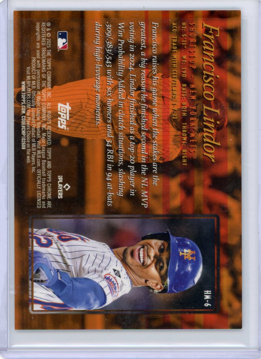 Francisco Lindor Topps Chrome Hobby Masters SSP #HM-6