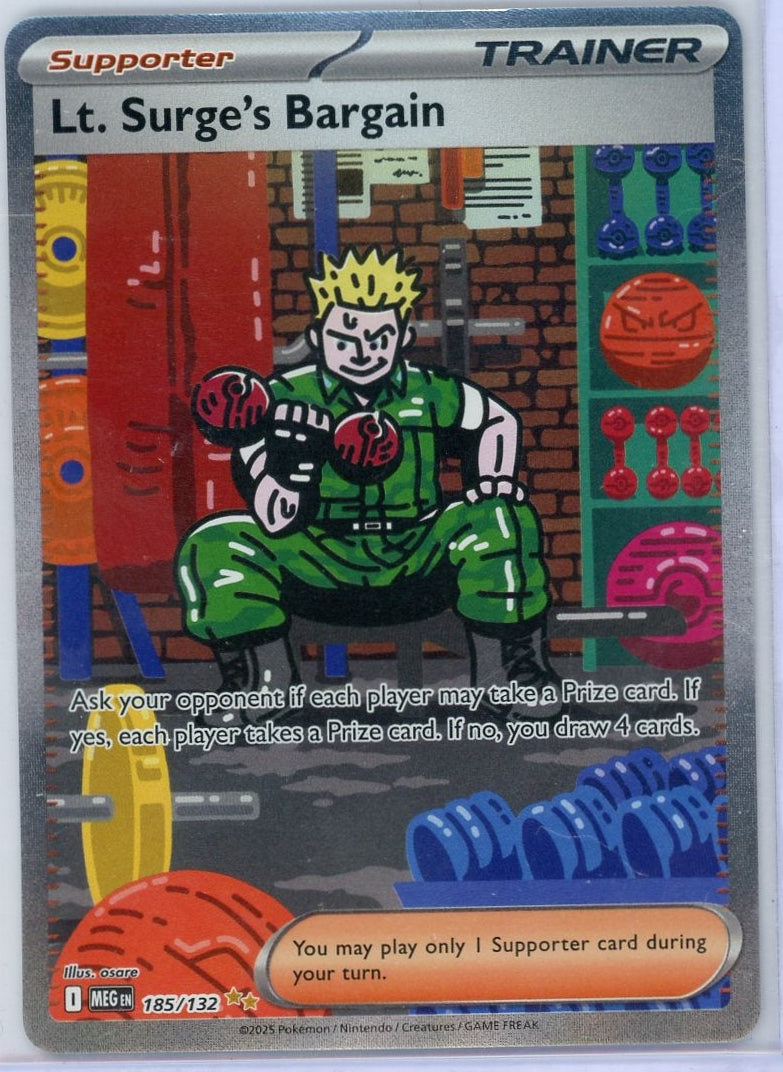 Lt. Surge's Bargain Pokémon Mega Evolution Special Illustration Rare #185/132