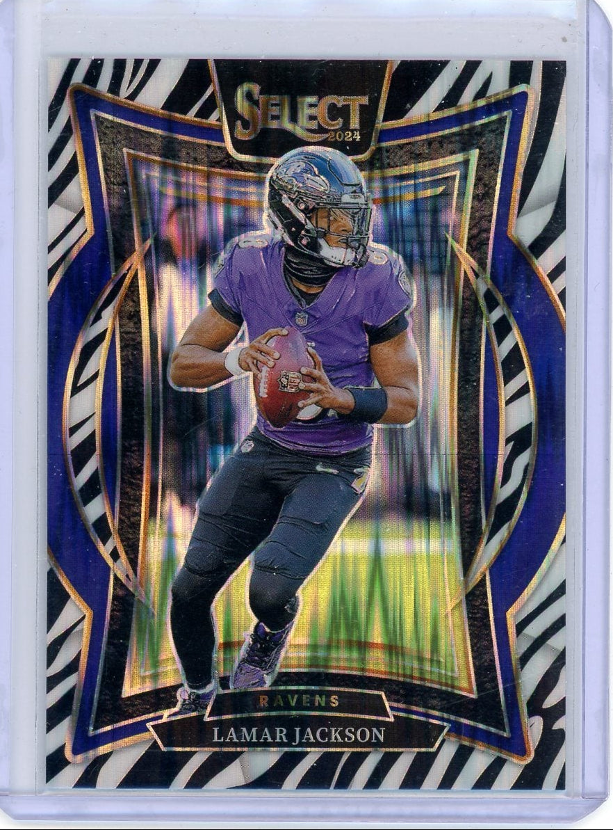 Lamar Jackson 2024 Panini Select Zebra SSP