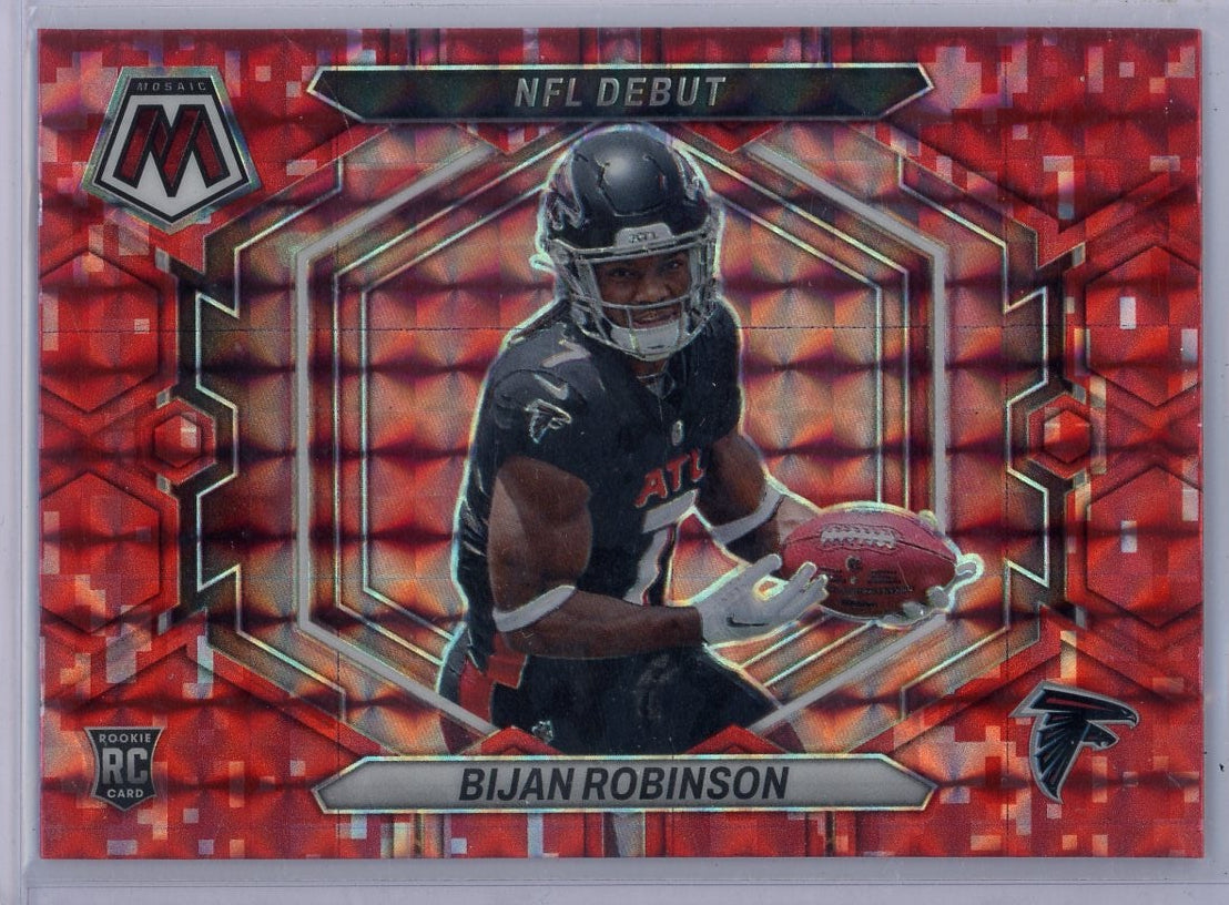 Bijan Robinson 2023 Panini Mosaic NFL Debut red mosaic RC