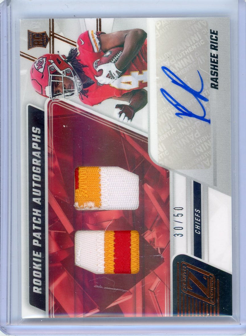 Rashee Rice 2023 Panini Zenith Rookie Patch Autographs Dual Relic Auto 