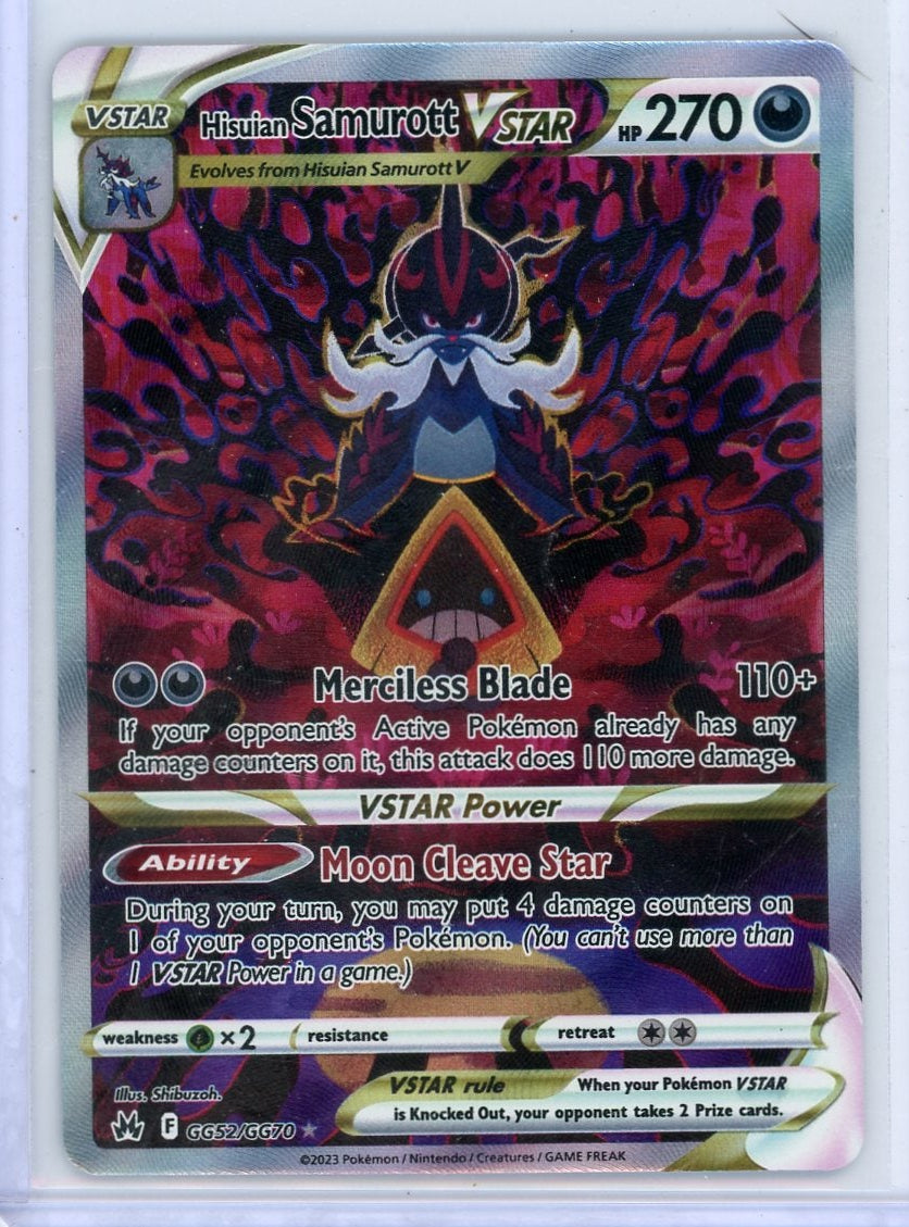 Hisuian Samurott Vstar Pokémon Crown Zenith Galarian Gallery #GG52/GG70