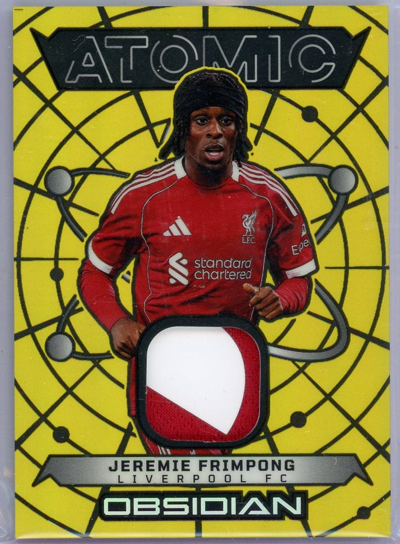 Jeremie Frimpong 2025-26 Panini Obsidian Atomic relic gold #'d 08/10