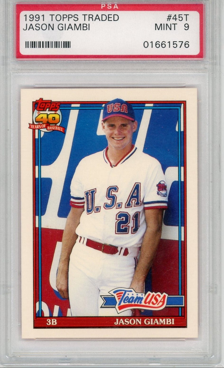 Jason Giambi 1991 TOPPS TRADED #45T PSA 9