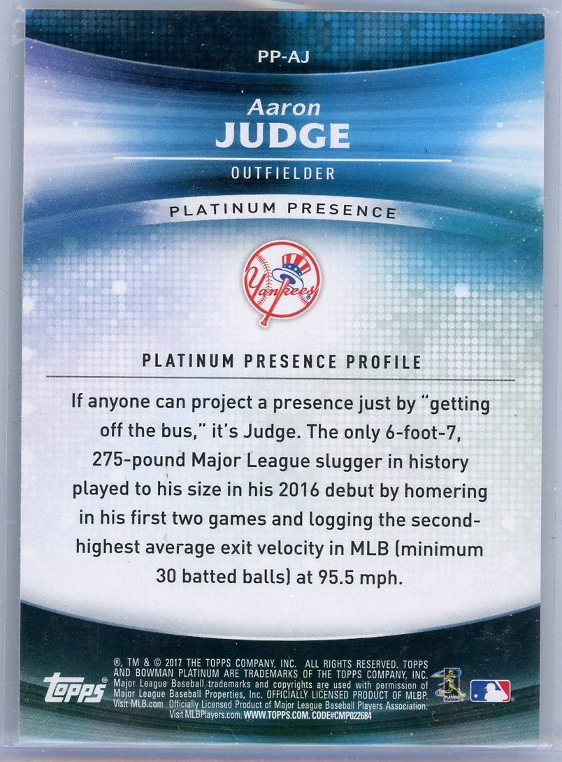 Aaron Judge 2017 Bowman Platinum Presence