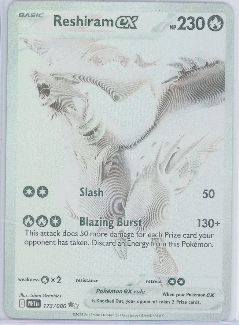 Reshiram ex Pokémon White Flare Black White Rare #173/086