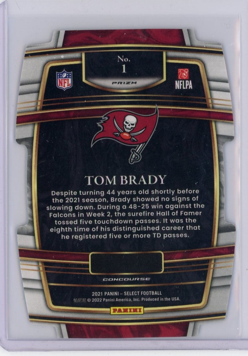 Tom Brady 2021 Panini Select Red White Blue prizm die-cut